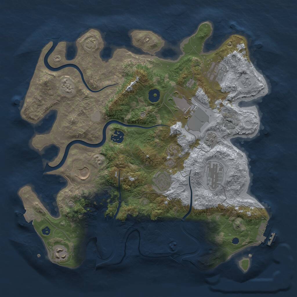 Rust Map: Procedural Map, Size: 3500, Seed: 1679131944, 13 Monuments