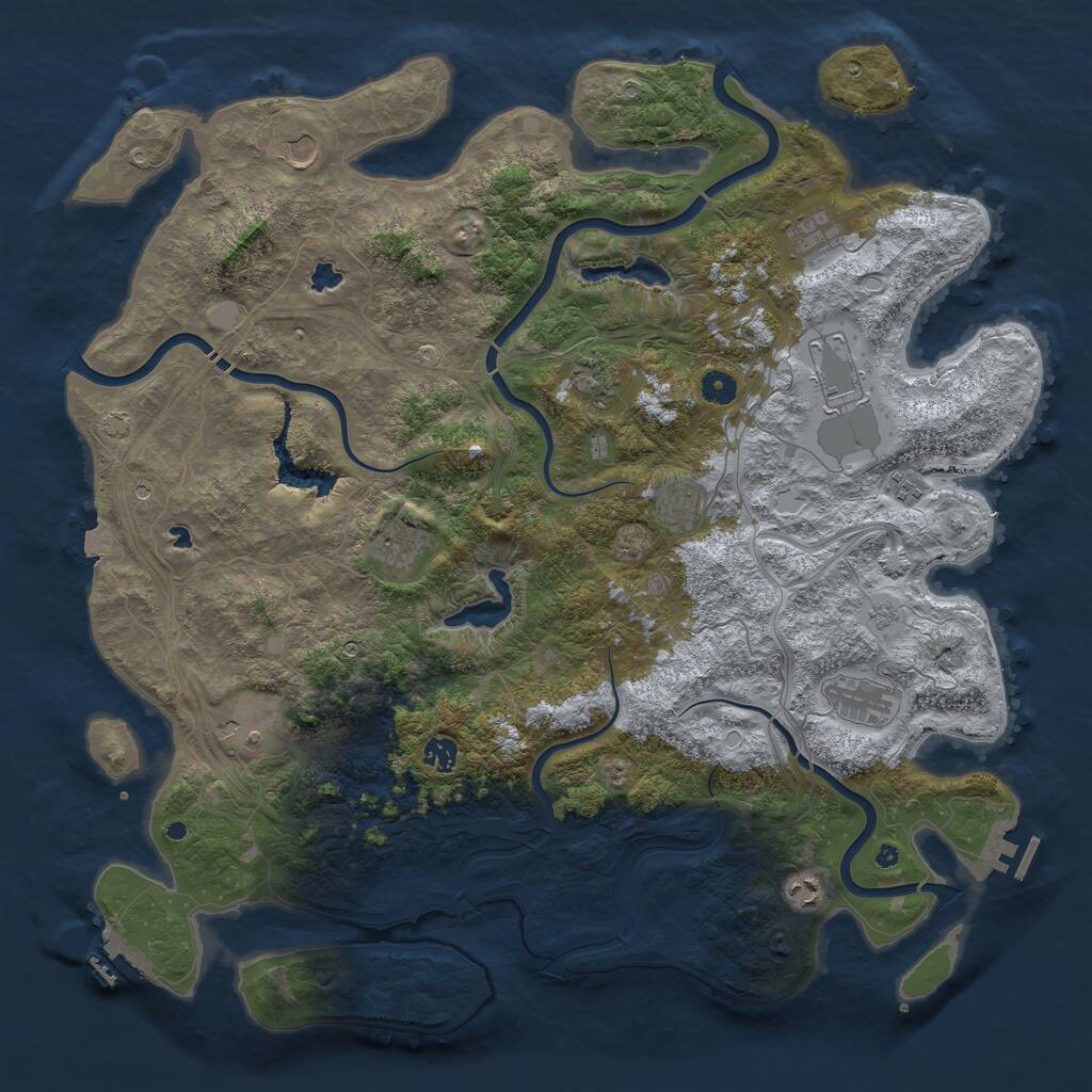 Rust Map: Procedural Map, Size: 4750, Seed: 502674, 17 Monuments