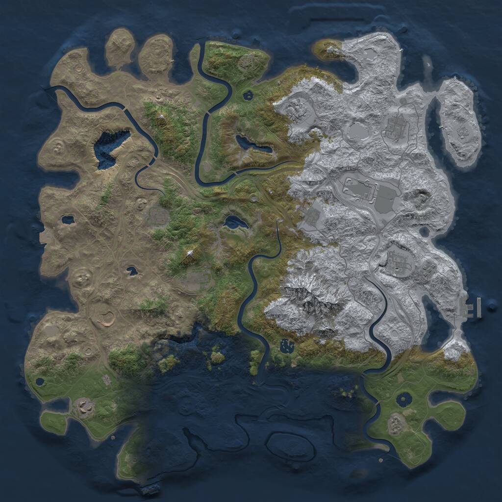 Rust Map: Procedural Map, Size: 5000, Seed: 858856, 17 Monuments