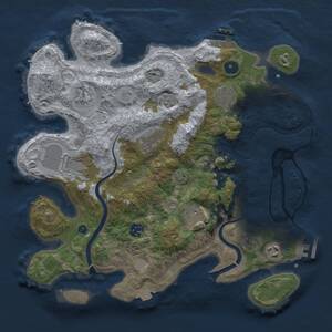 Thumbnail Rust Map: Procedural Map, Size: 3600, Seed: 837853793, 14 Monuments