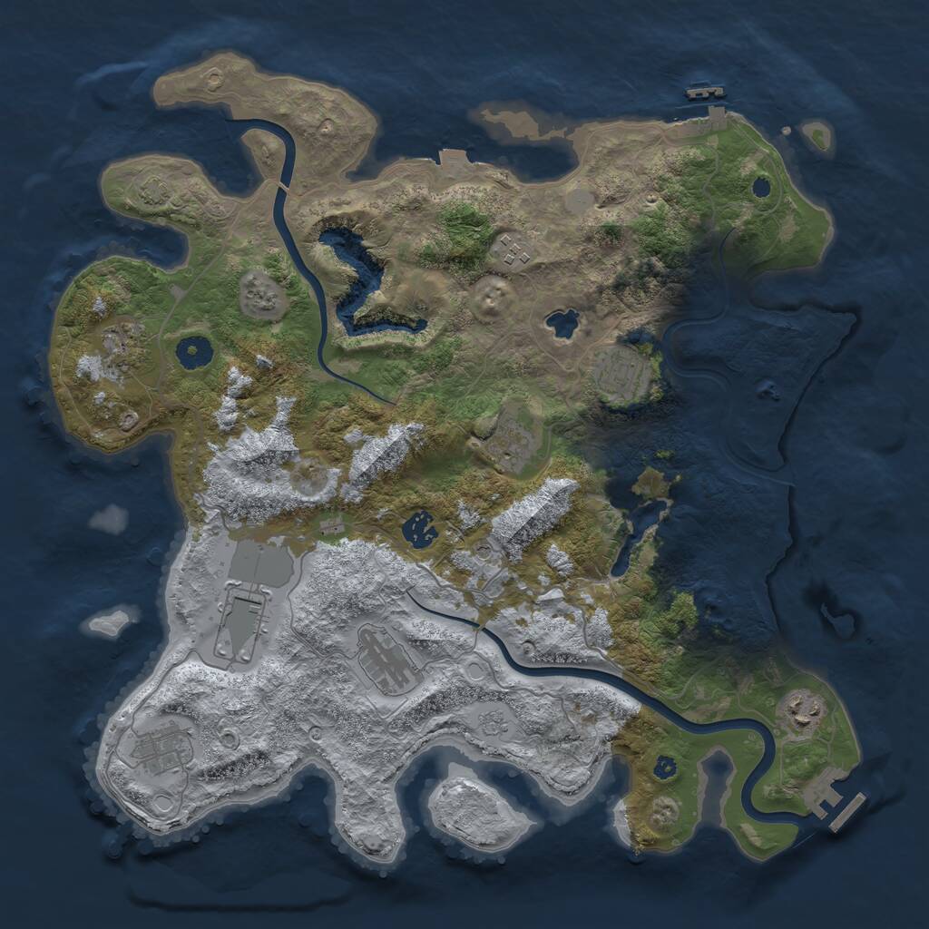 Rust Map: Procedural Map, Size: 4000, Seed: 1045337651, 15 Monuments