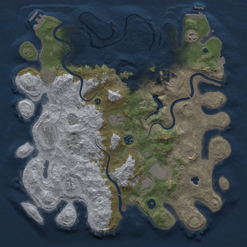 Rust Map: Procedural Map, Size: 4000, Seed: 943551816, 16 Monuments