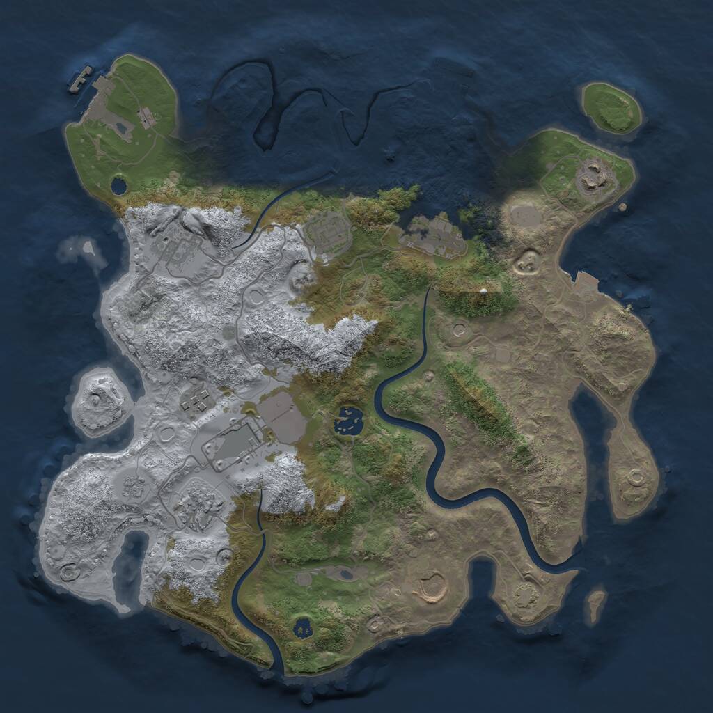 Rust Map: Procedural Map, Size: 3600, Seed: 1209334779, 15 Monuments