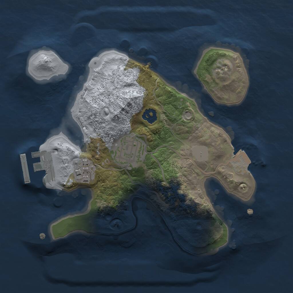 Rust Map: Procedural Map, Size: 2000, Seed: 751122899, 4 Monuments