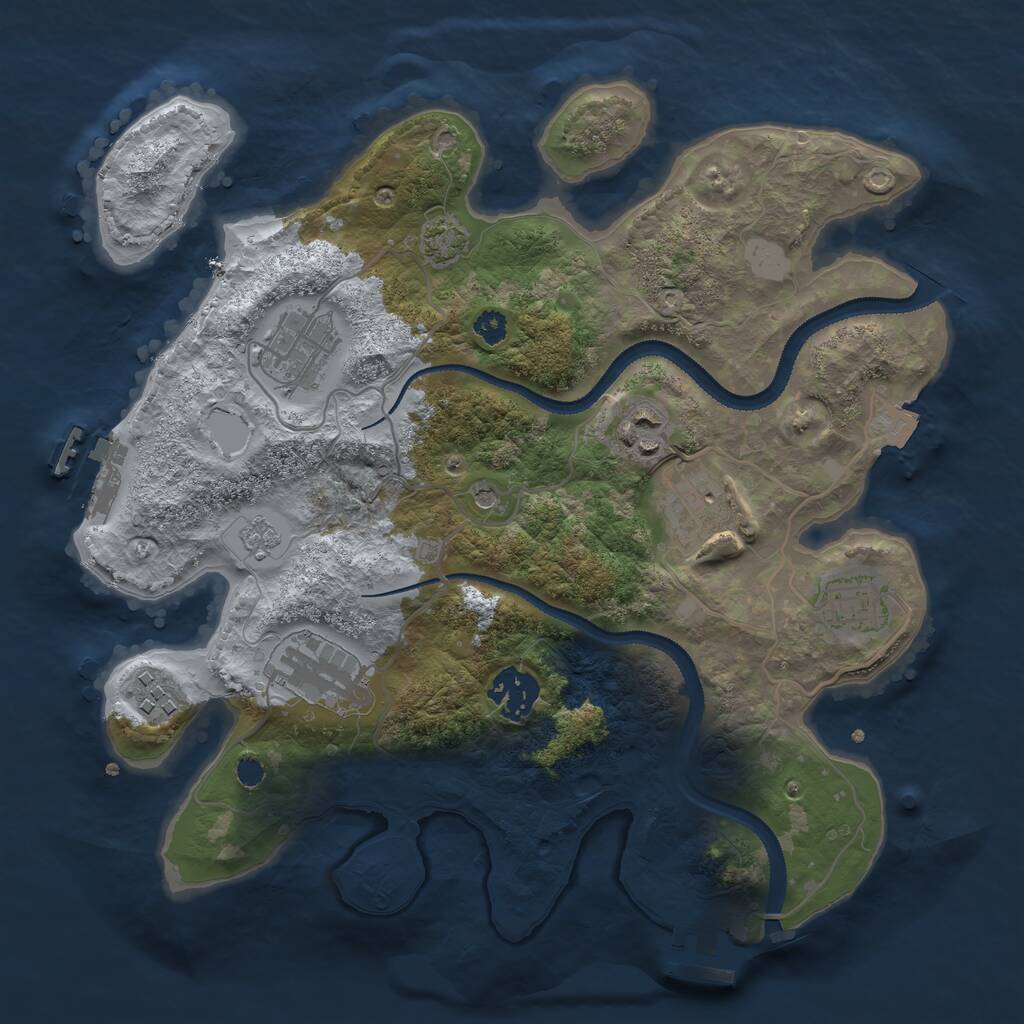 Rust Map: Procedural Map, Size: 3100, Seed: 867547, 13 Monuments
