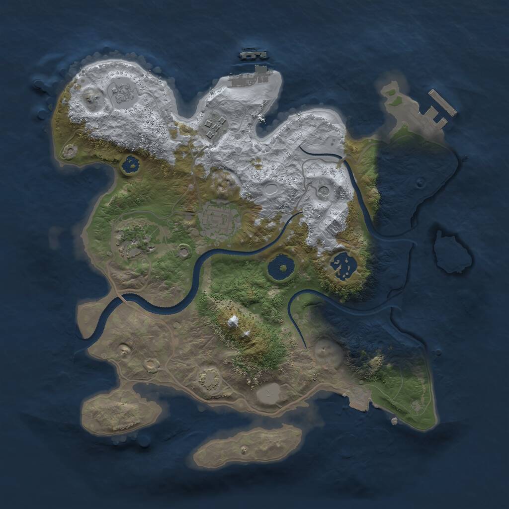 Rust Map: Procedural Map, Size: 3000, Seed: 280728, 10 Monuments