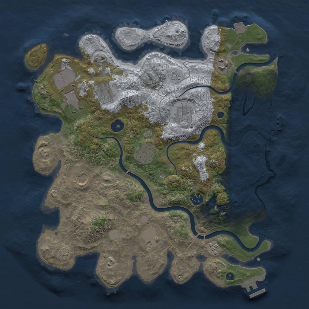 Rust Map: Procedural Map, Size: 3700, Seed: 1501835533, 15 Monuments