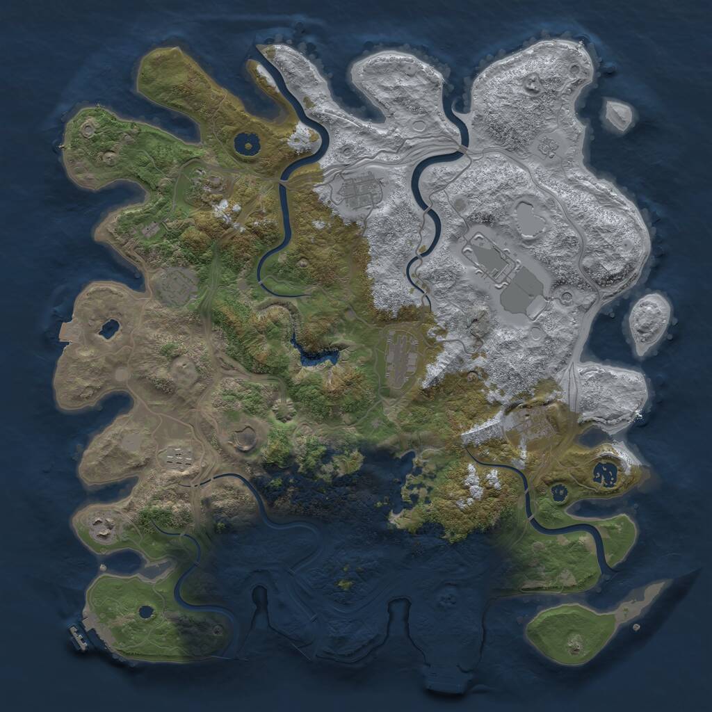 Rust Map: Procedural Map, Size: 4250, Seed: 497024094, 16 Monuments