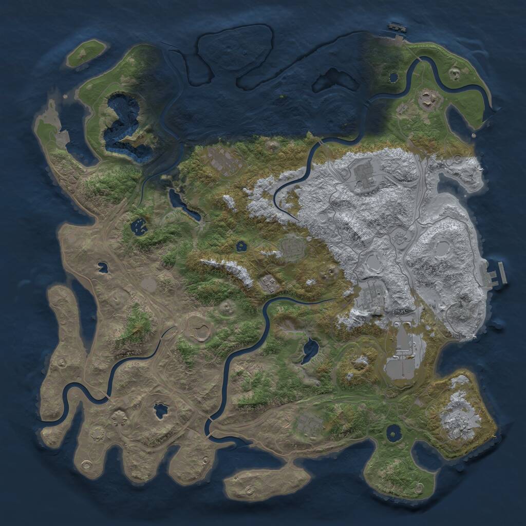 Rust Map: Procedural Map, Size: 4750, Seed: 817028, 17 Monuments