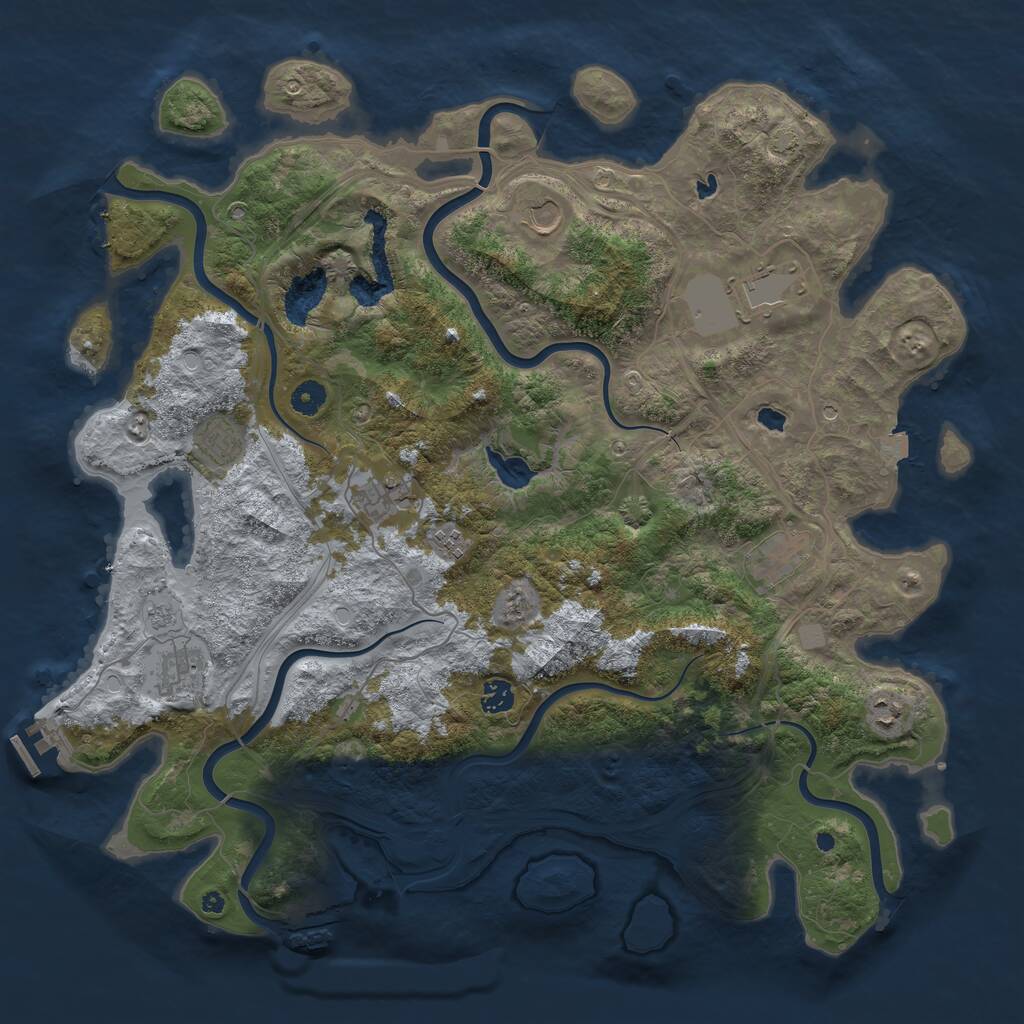 Rust Map: Procedural Map, Size: 4500, Seed: 636202, 15 Monuments