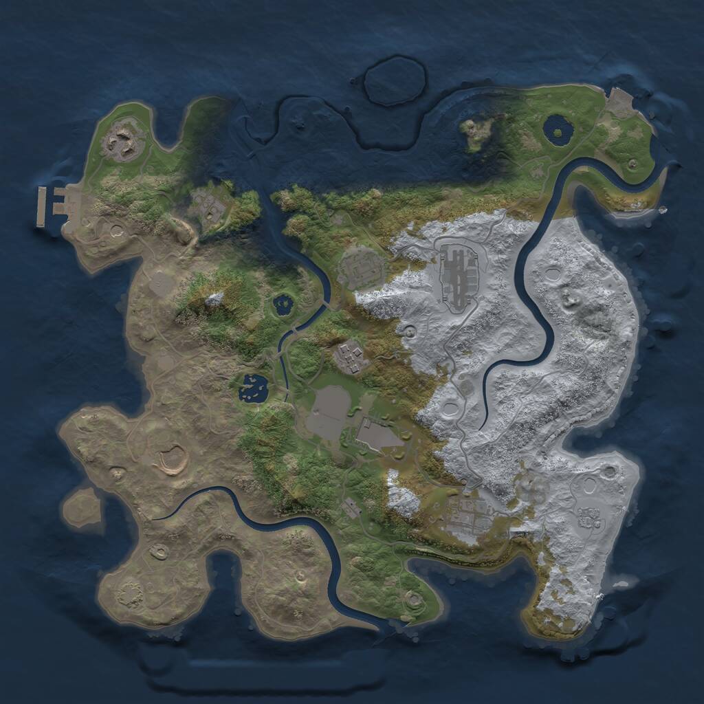 Rust Map: Procedural Map, Size: 3500, Seed: 937635, 14 Monuments
