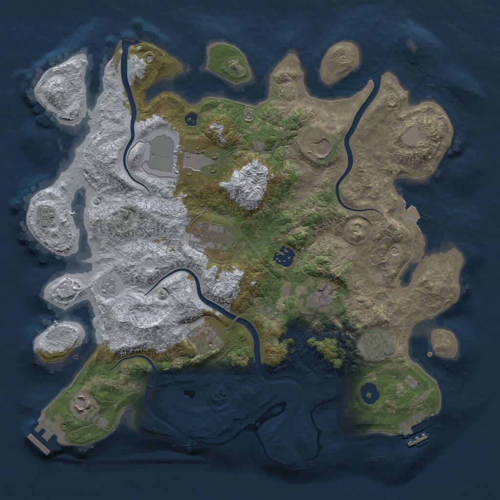 Rust Map: Procedural Map, Size: 3750, Seed: 624686, 15 Monuments