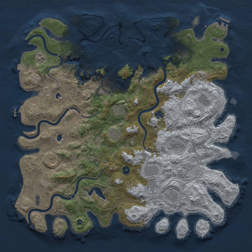 Rust Map: Procedural Map, Size: 4750, Seed: 579496, 17 Monuments