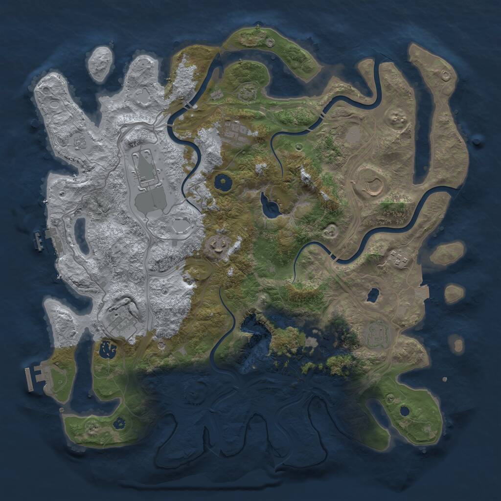 Rust Map: Procedural Map, Size: 4250, Seed: 375259, 15 Monuments