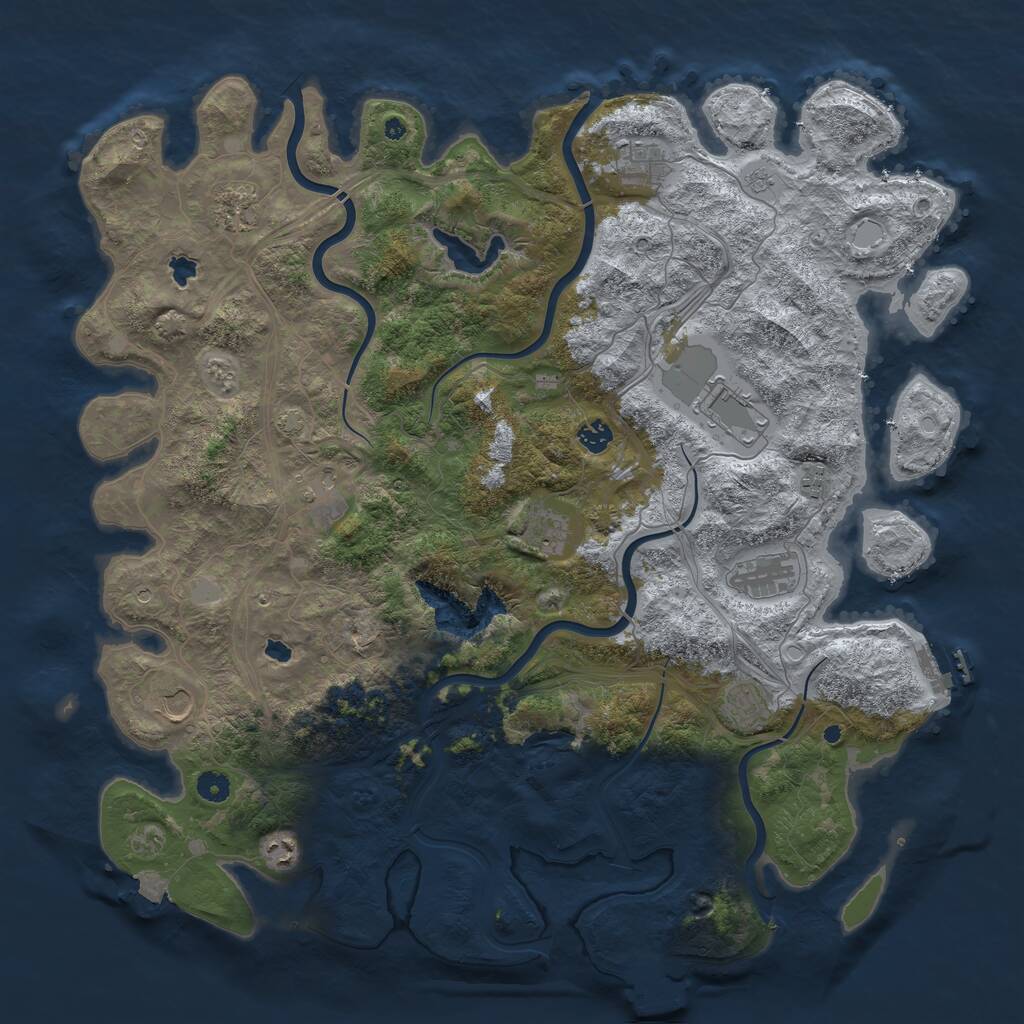 Rust Map: Procedural Map, Size: 4750, Seed: 829446, 17 Monuments