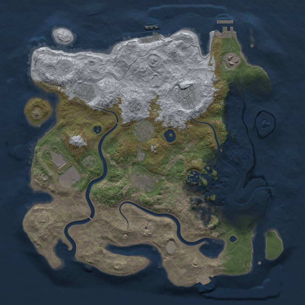 Rust Map: Procedural Map, Size: 3750, Seed: 859947, 15 Monuments