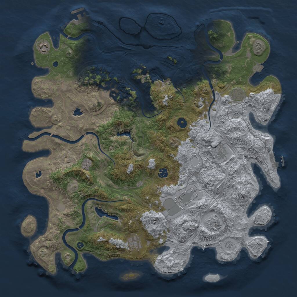 Rust Map: Procedural Map, Size: 4500, Seed: 294737, 15 Monuments