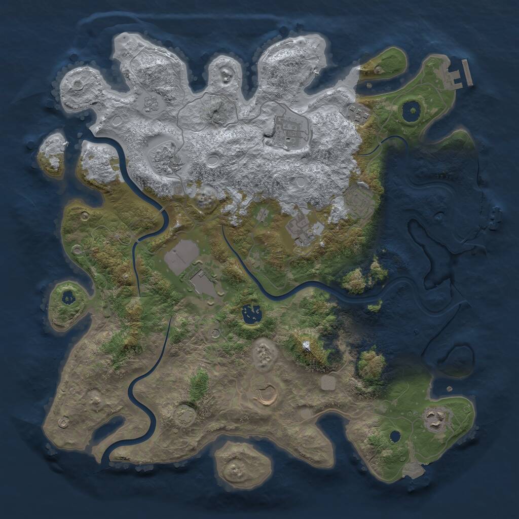Rust Map: Procedural Map, Size: 3850, Seed: 422067, 15 Monuments