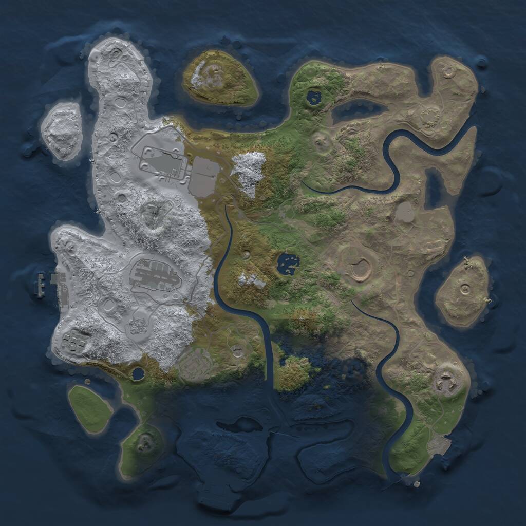 Rust Map: Procedural Map, Size: 3500, Seed: 601425, 13 Monuments
