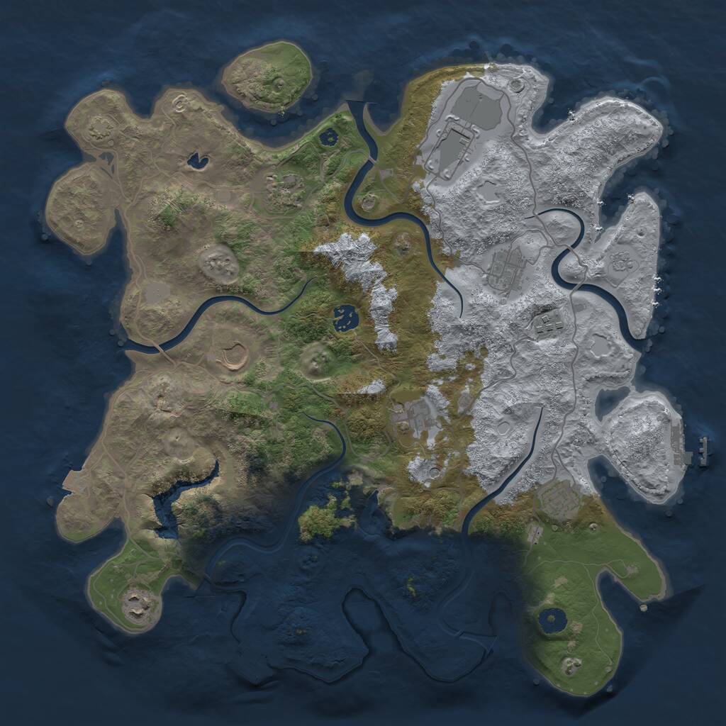 Rust Map: Procedural Map, Size: 4050, Seed: 1894684193, 15 Monuments
