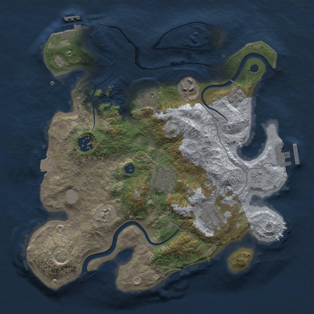 Rust Map: Procedural Map, Size: 3000, Seed: 1748780578, 12 Monuments