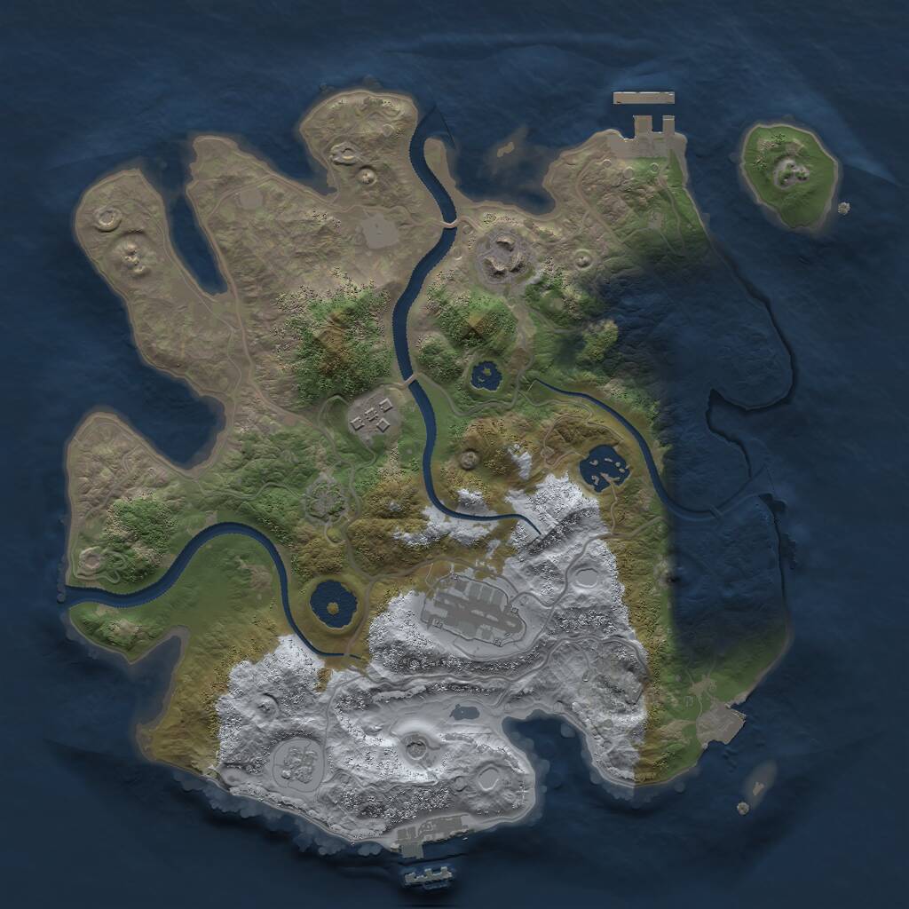 Rust Map: Procedural Map, Size: 3000, Seed: 201236834, 10 Monuments
