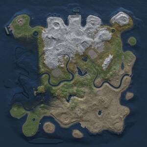 Thumbnail Rust Map: Procedural Map, Size: 4000, Seed: 254549, 15 Monuments