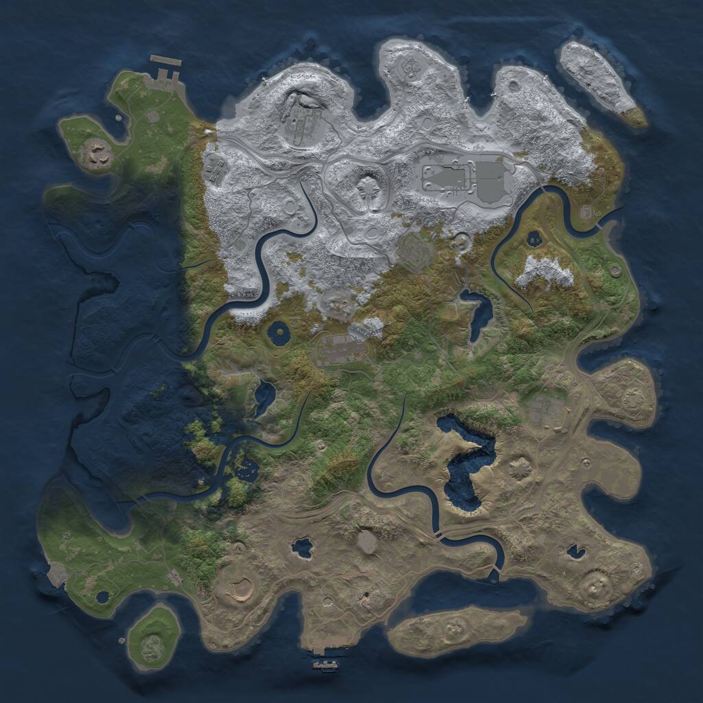 Rust Map: Procedural Map, Size: 4500, Seed: 23465576, 15 Monuments