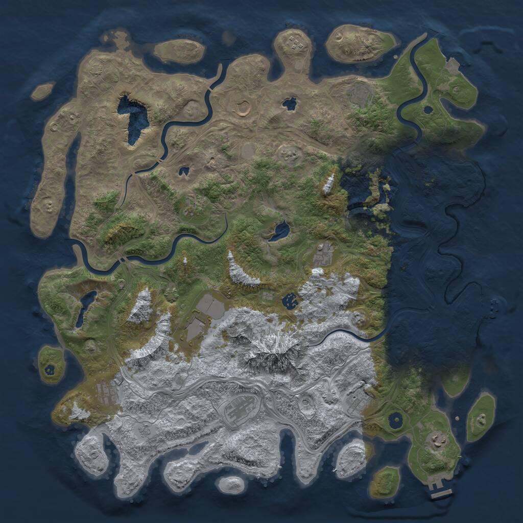 Rust Map: Procedural Map, Size: 5000, Seed: 153990, 17 Monuments