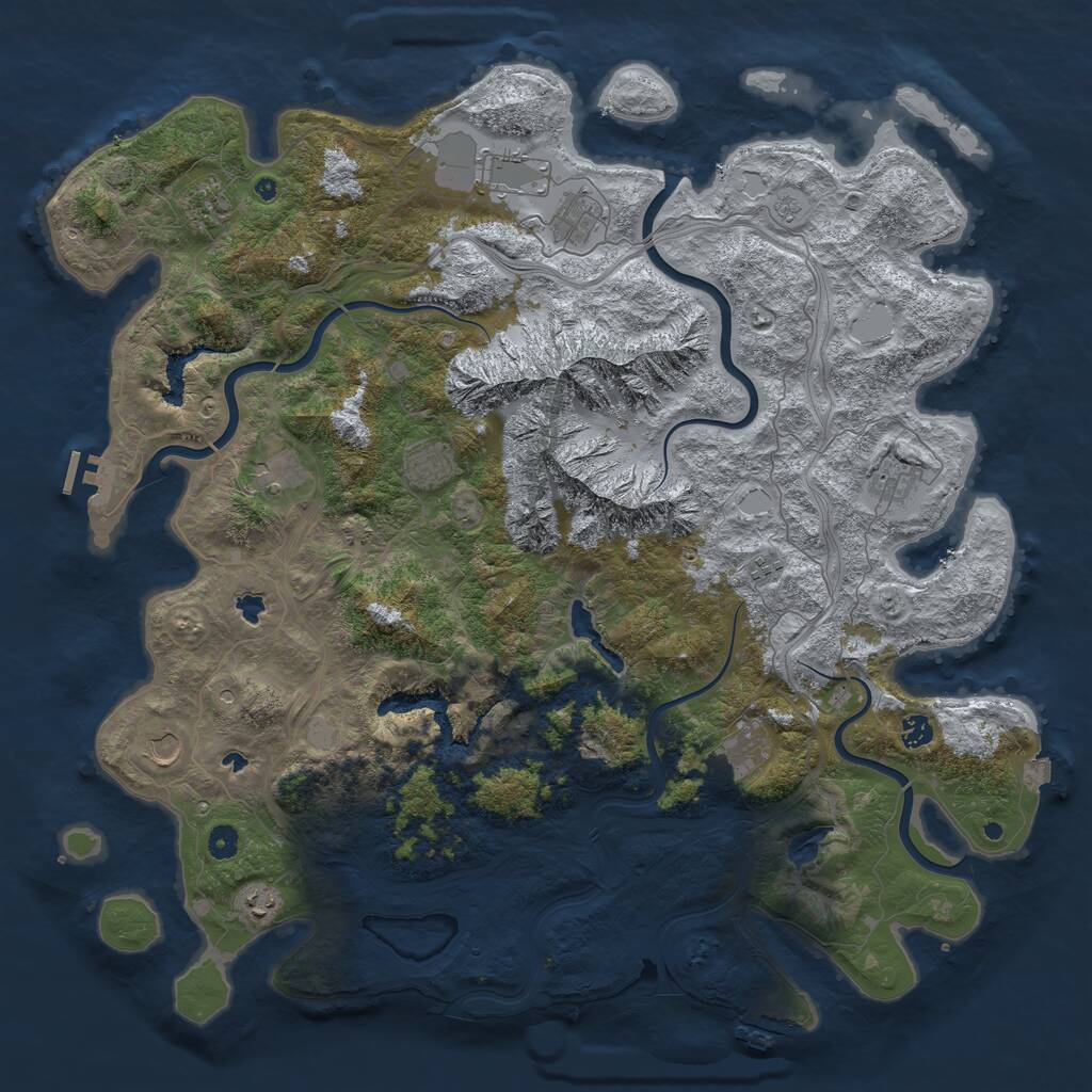 Rust Map: Procedural Map, Size: 5000, Seed: 1956602315, 17 Monuments
