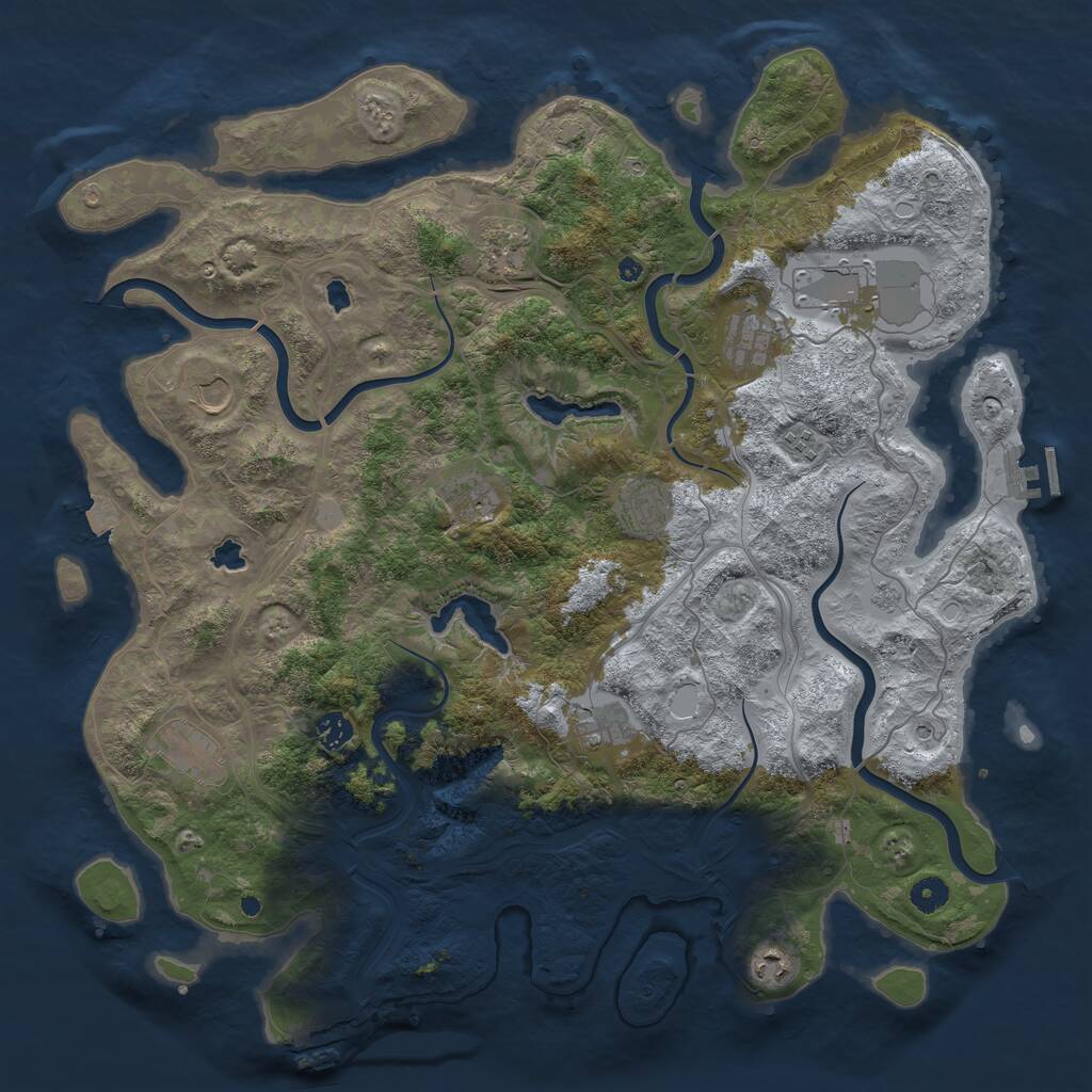 Rust Map: Procedural Map, Size: 4500, Seed: 935209, 17 Monuments