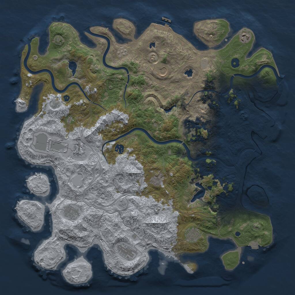 Rust Map: Procedural Map, Size: 4750, Seed: 979874, 17 Monuments