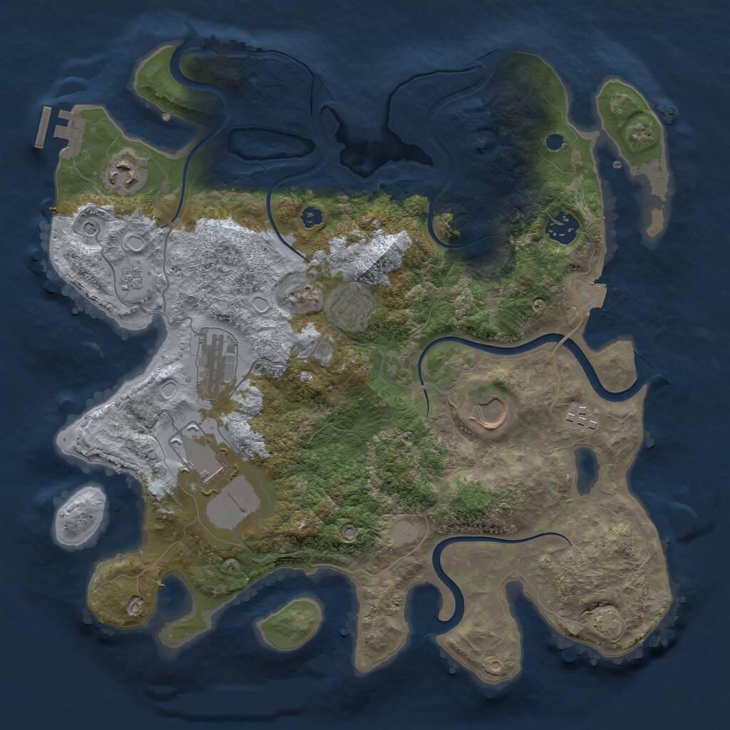 Rust Map: Procedural Map, Size: 3500, Seed: 415861698, 12 Monuments