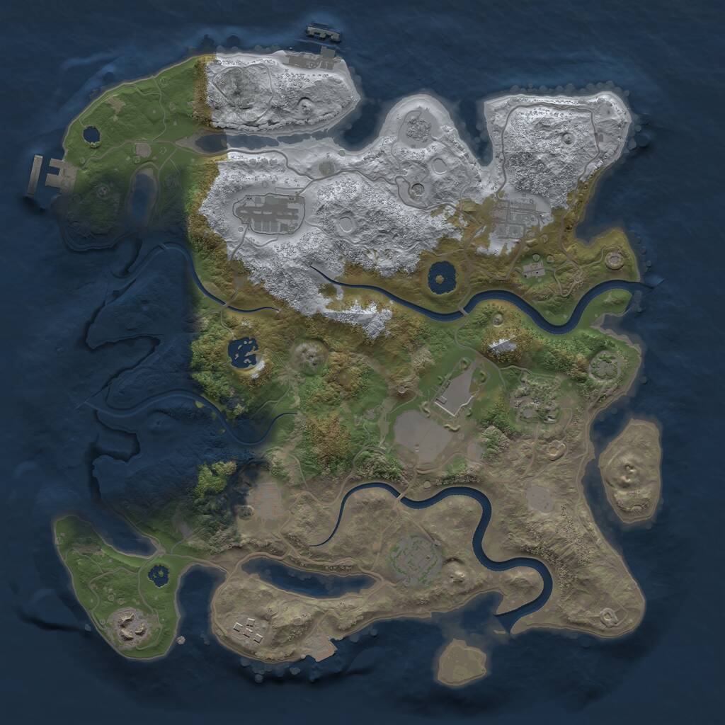Rust Map: Procedural Map, Size: 3500, Seed: 815691389, 15 Monuments