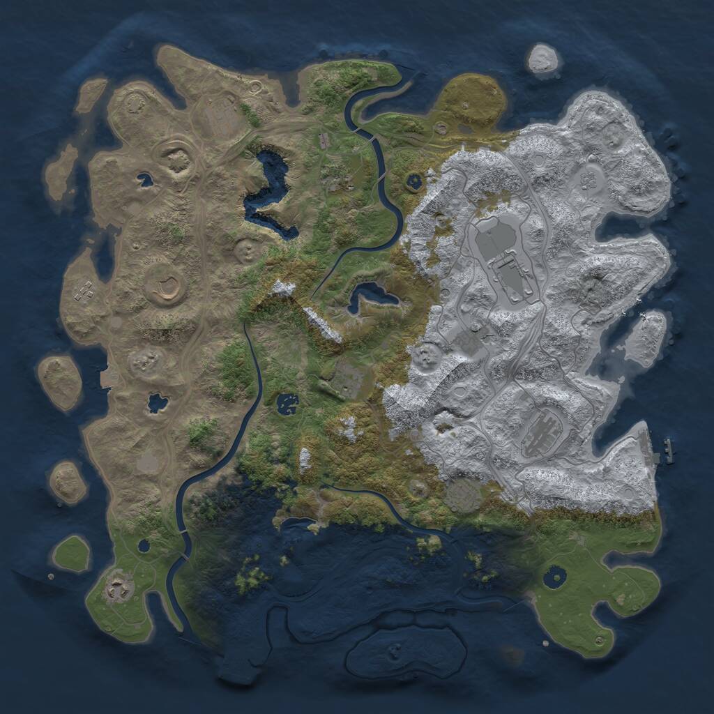 Rust Map: Procedural Map, Size: 4750, Seed: 978462, 17 Monuments