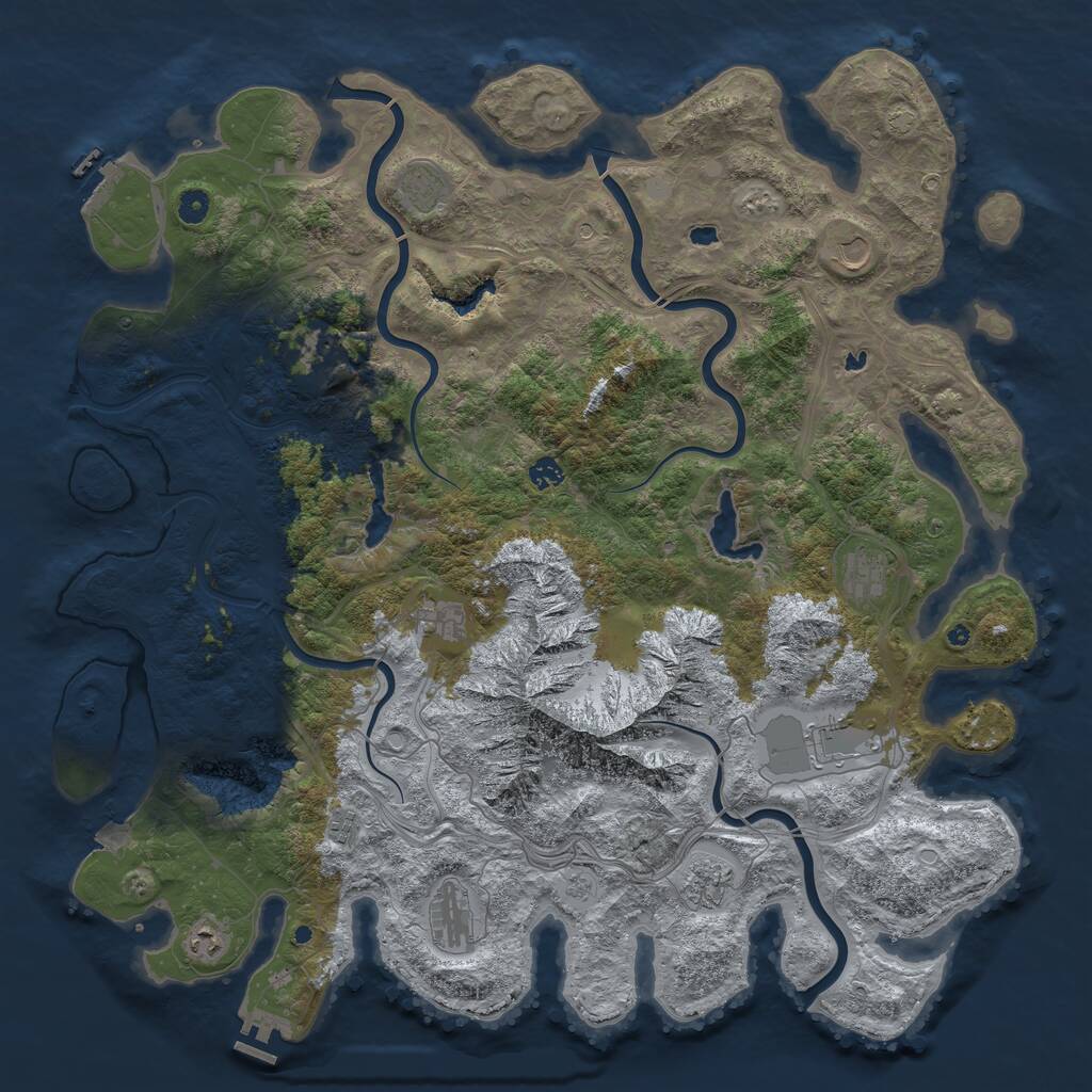 Rust Map: Procedural Map, Size: 5000, Seed: 291019, 17 Monuments