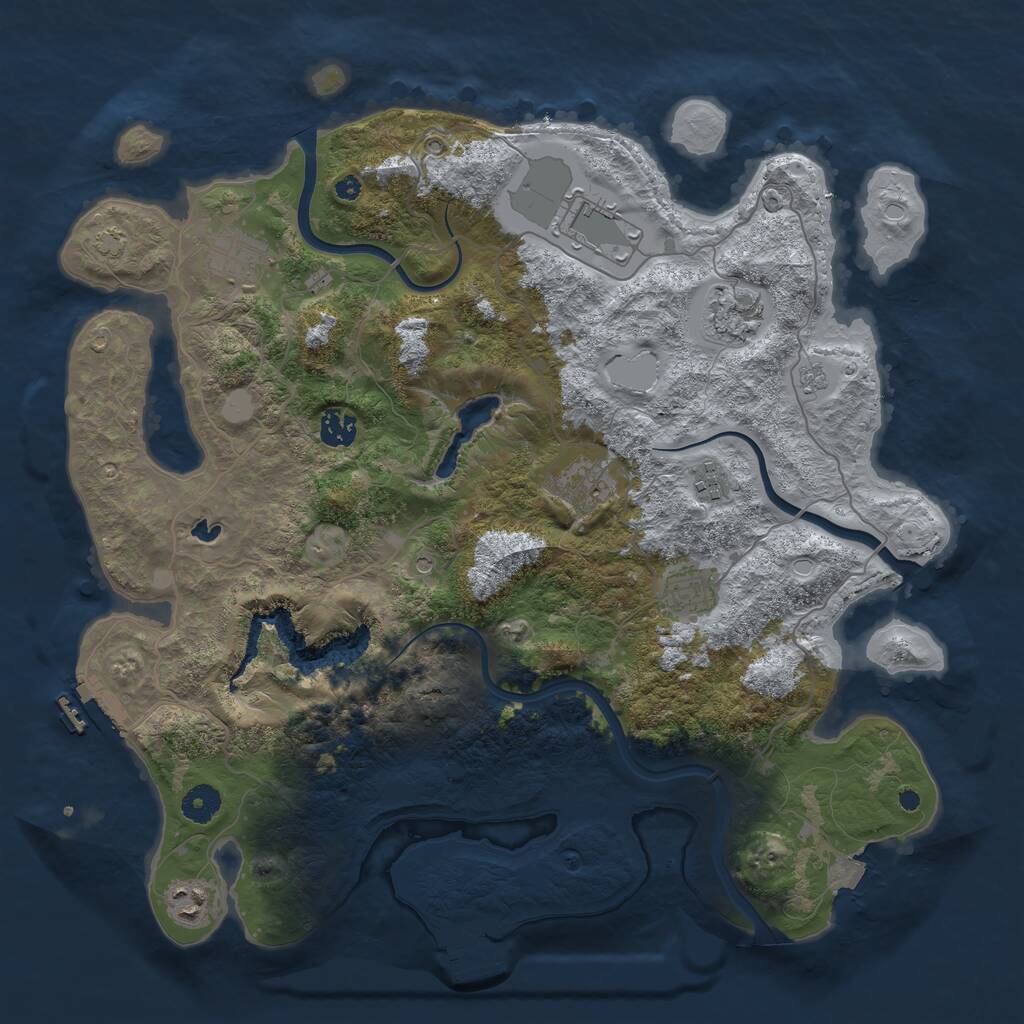 Rust Map: Procedural Map, Size: 4050, Seed: 202148106, 14 Monuments