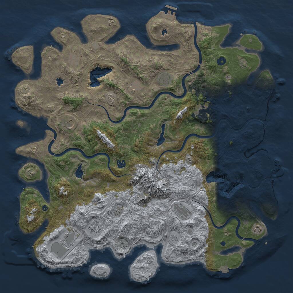 Rust Map: Procedural Map, Size: 5000, Seed: 2147130749, 17 Monuments