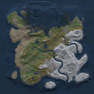 Thumbnail Rust Map: Procedural Map, Size: 3500, Seed: 76088979, 14 Monuments
