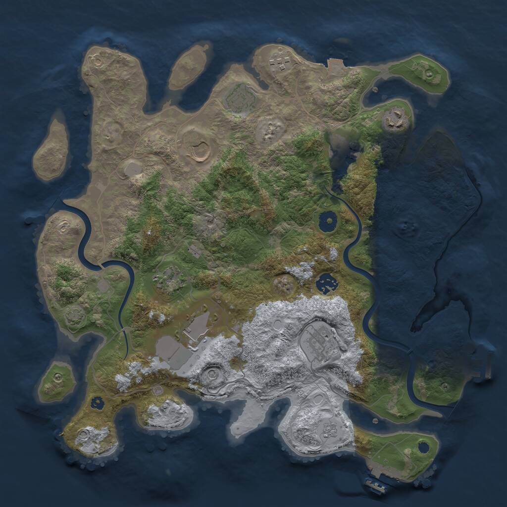 Rust Map: Procedural Map, Size: 3750, Seed: 797867, 15 Monuments