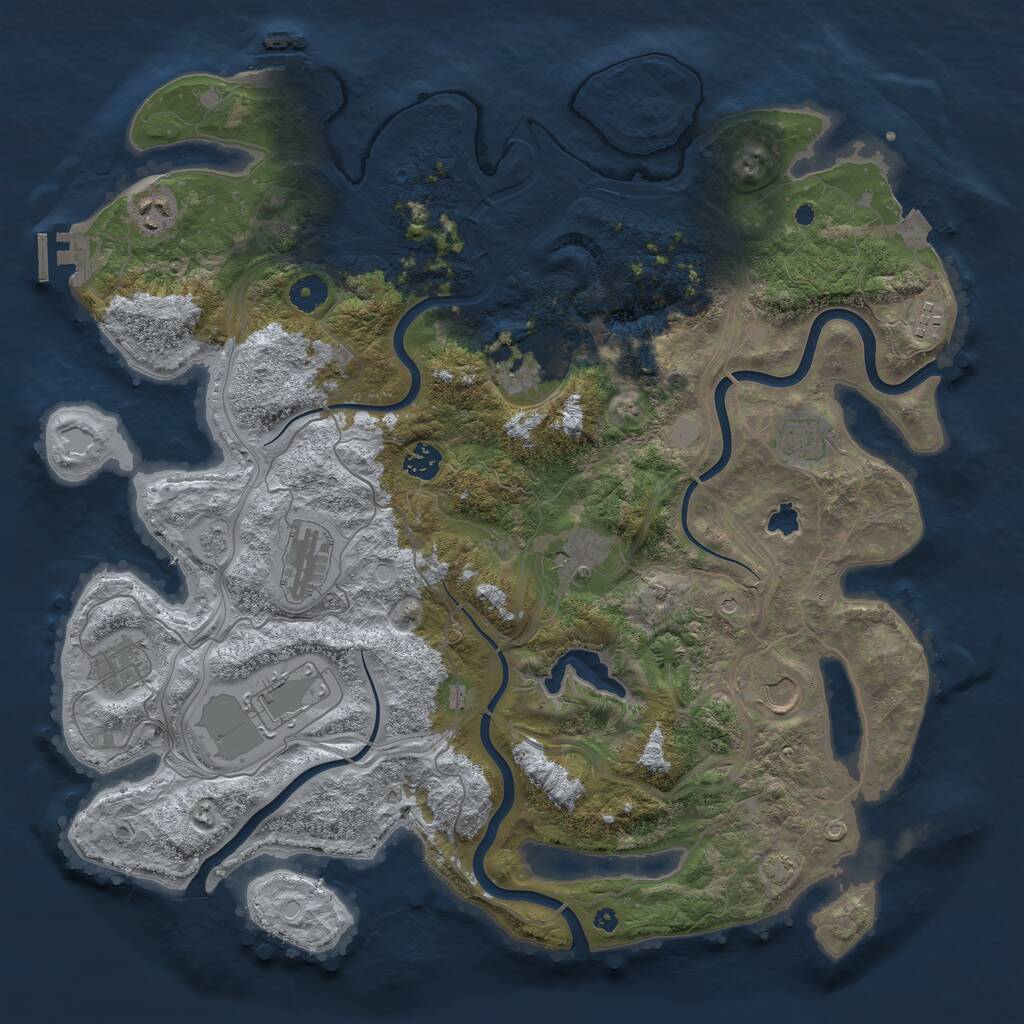 Rust Map: Procedural Map, Size: 4250, Seed: 644840, 16 Monuments
