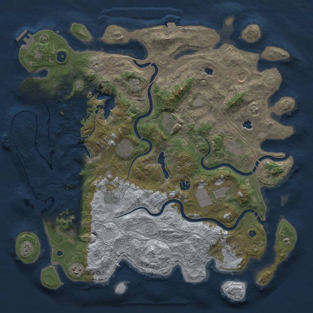 Rust Map: Procedural Map, Size: 4500, Seed: 471335983, 16 Monuments