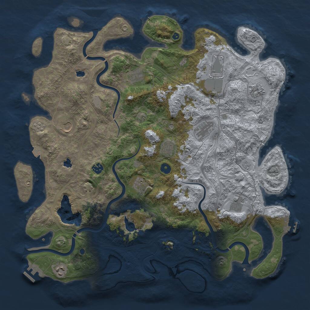 Rust Map: Procedural Map, Size: 4500, Seed: 712314, 17 Monuments