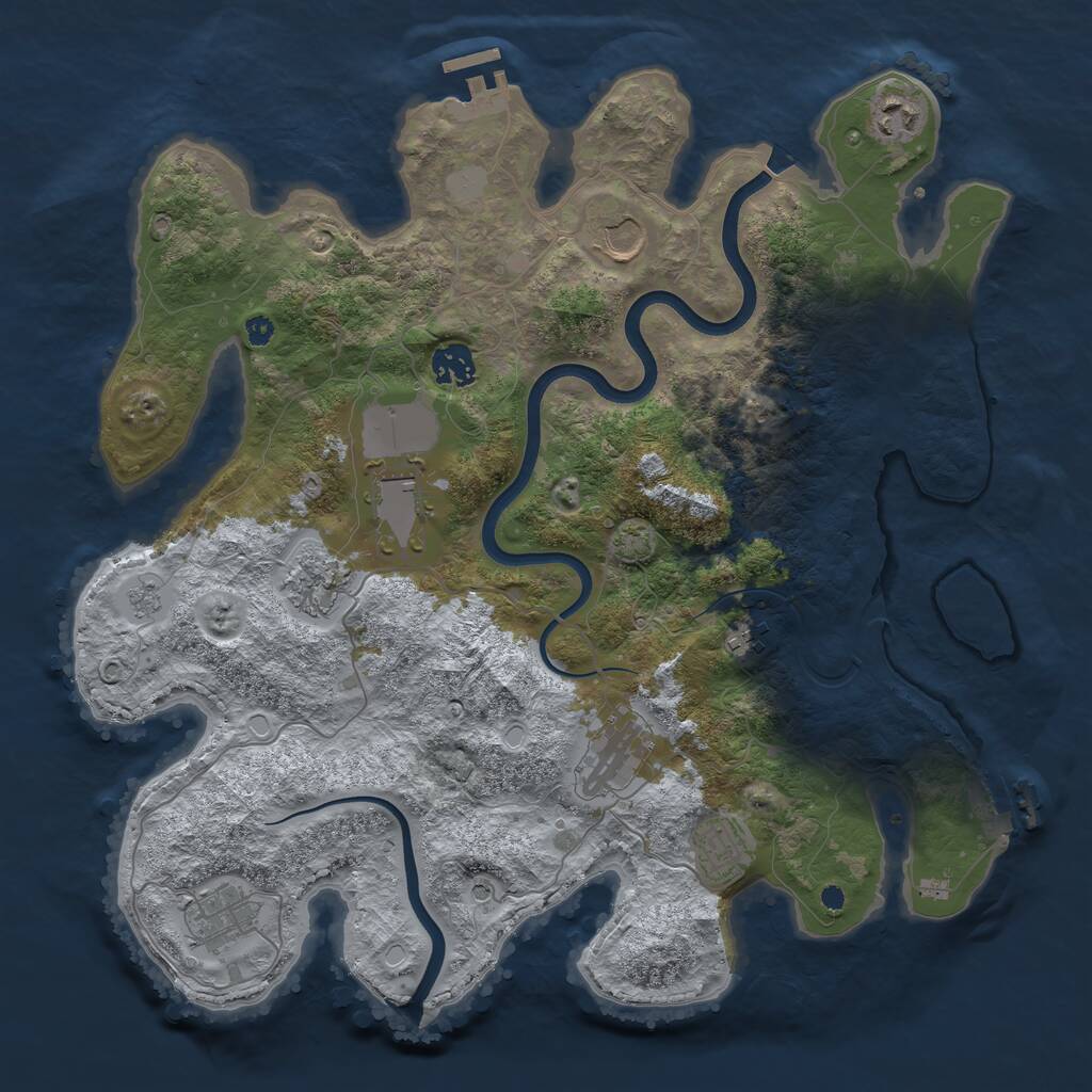 Rust Map: Procedural Map, Size: 3750, Seed: 820000003, 15 Monuments