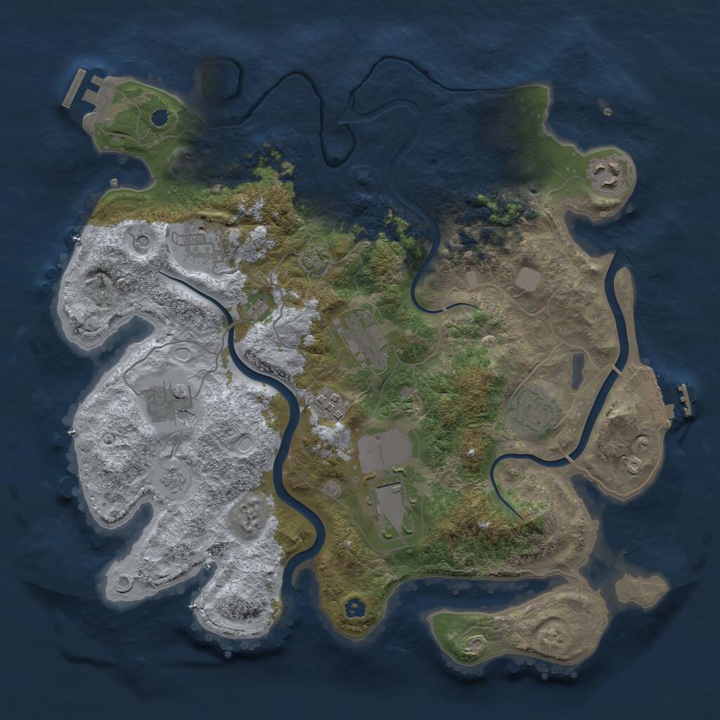 Rust Map: Procedural Map, Size: 3500, Seed: 10181993, 13 Monuments
