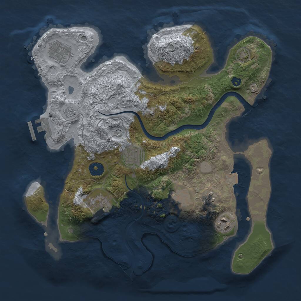 Rust Map: Procedural Map, Size: 3129, Seed: 915906, 11 Monuments