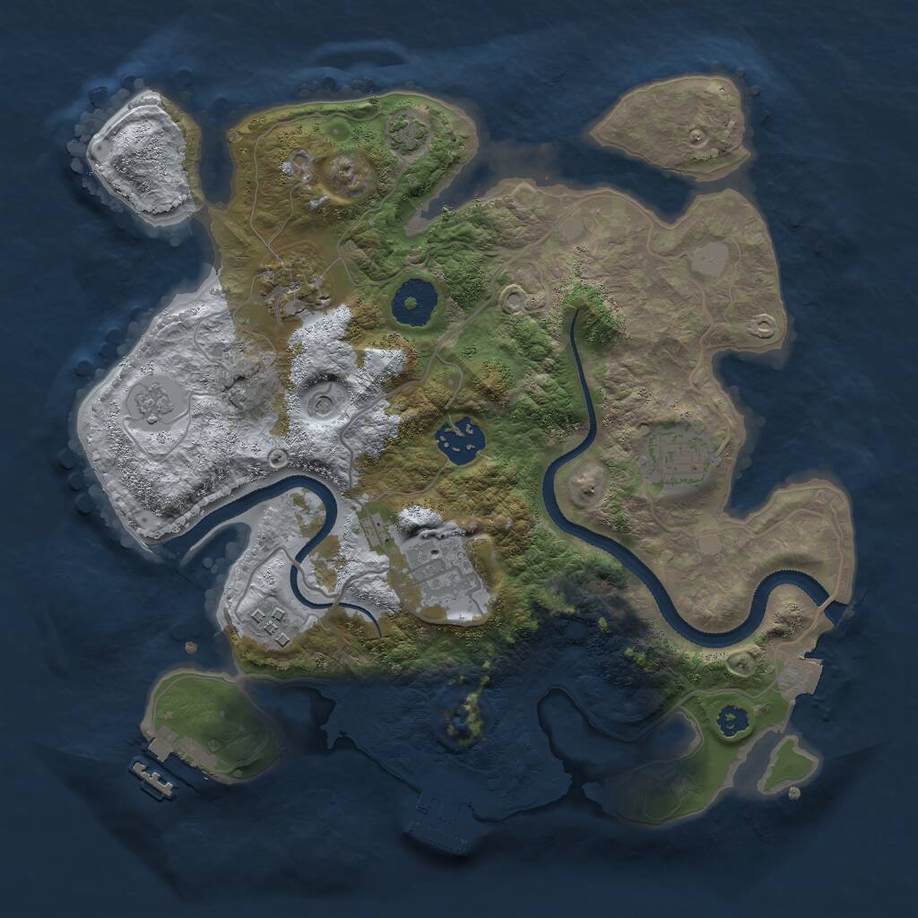 Rust Map: Procedural Map, Size: 3000, Seed: 62114, 11 Monuments