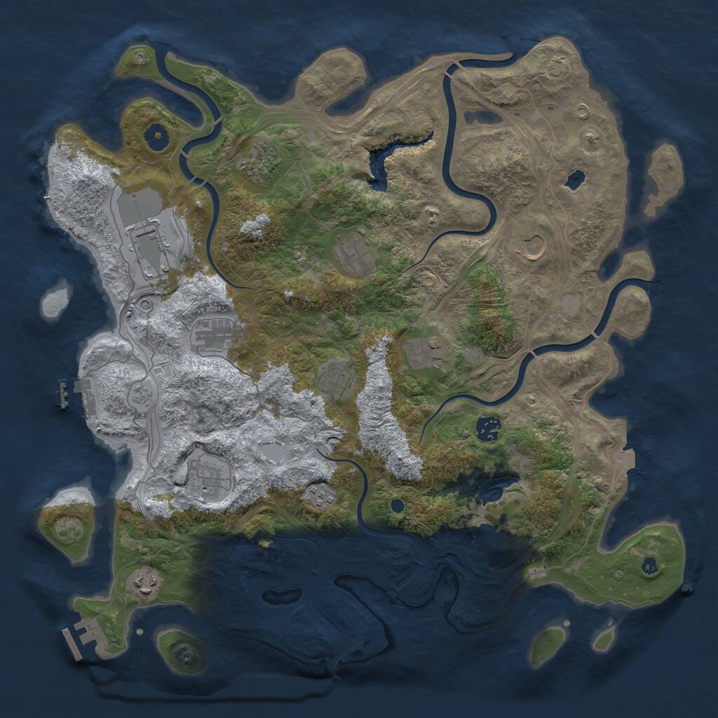 Rust Map: Procedural Map, Size: 4250, Seed: 1595286893, 17 Monuments
