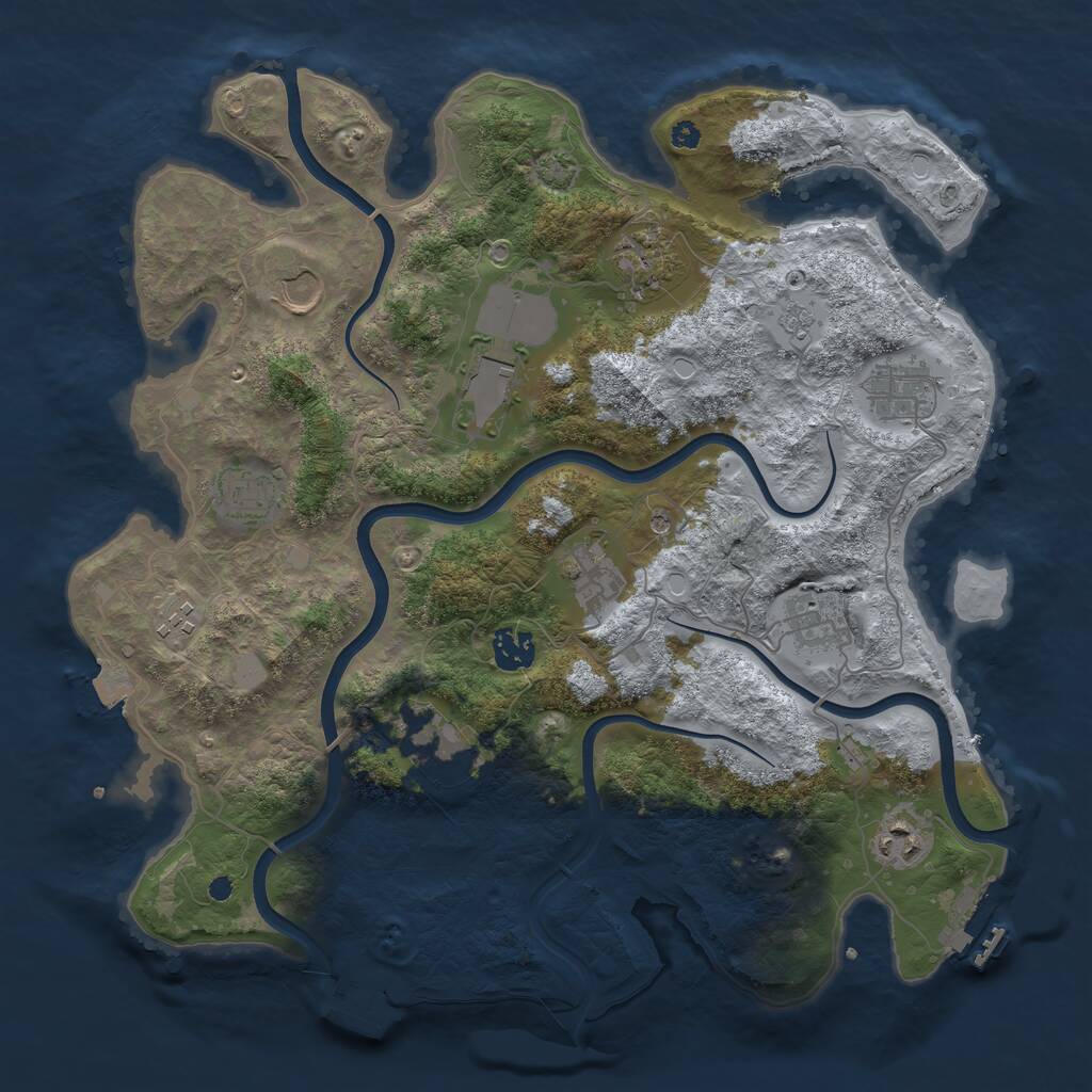 Rust Map: Procedural Map, Size: 3750, Seed: 419892, 17 Monuments