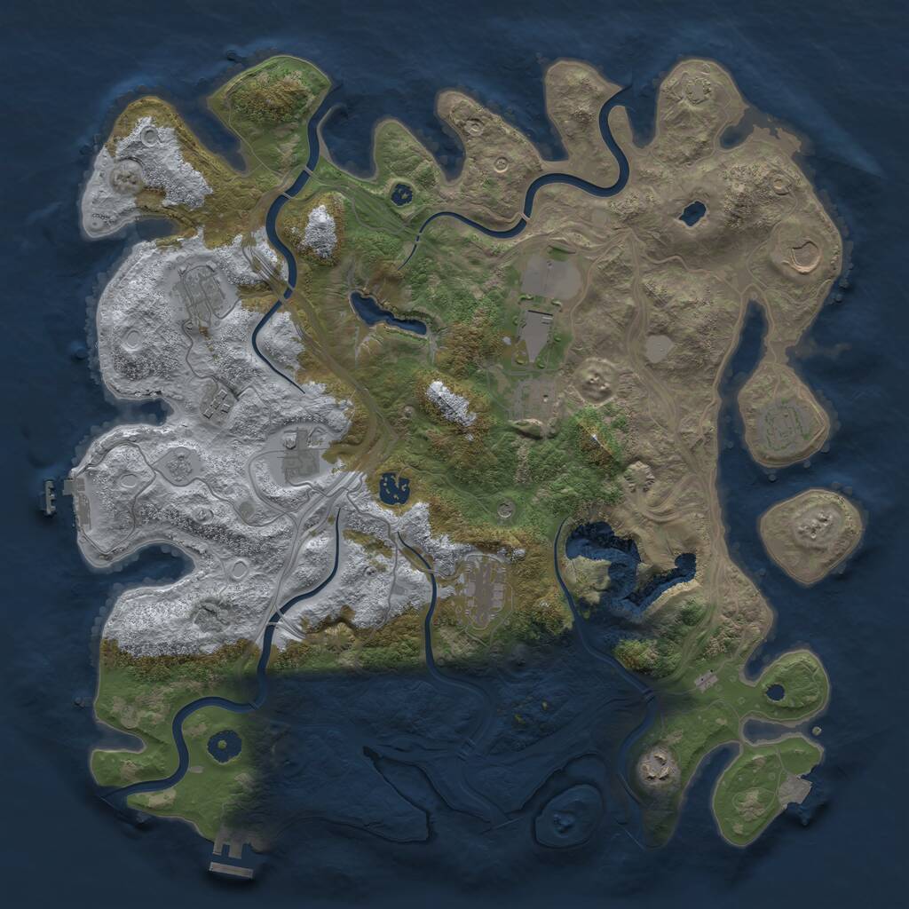 Rust Map: Procedural Map, Size: 4250, Seed: 683988, 16 Monuments